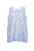 Bea Blue Floral Dotted-Swiss Dress