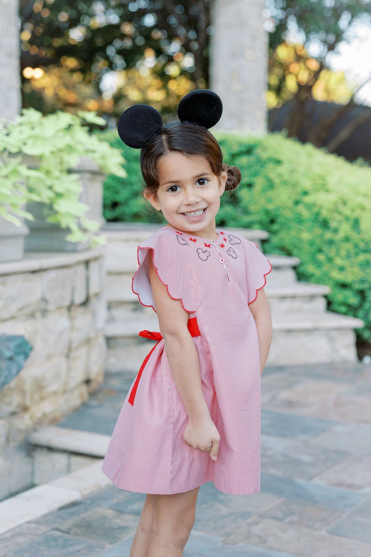 Mouse Ears Girl Red Dress