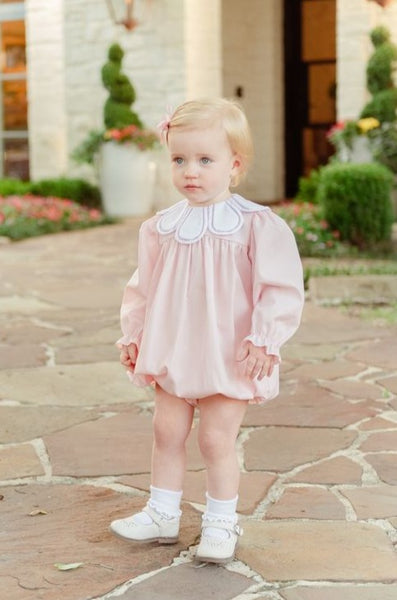 The Proper Peony Girls Size 4T Pink Tulip Dress deals with Blue Embroidered Birds