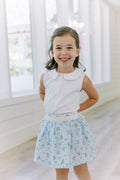 Bea Blue Floral Dotted-Swiss Skirt