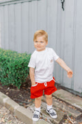 Red Pima Boy Shorts