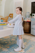 Light Blue Stripe Yoke Dress