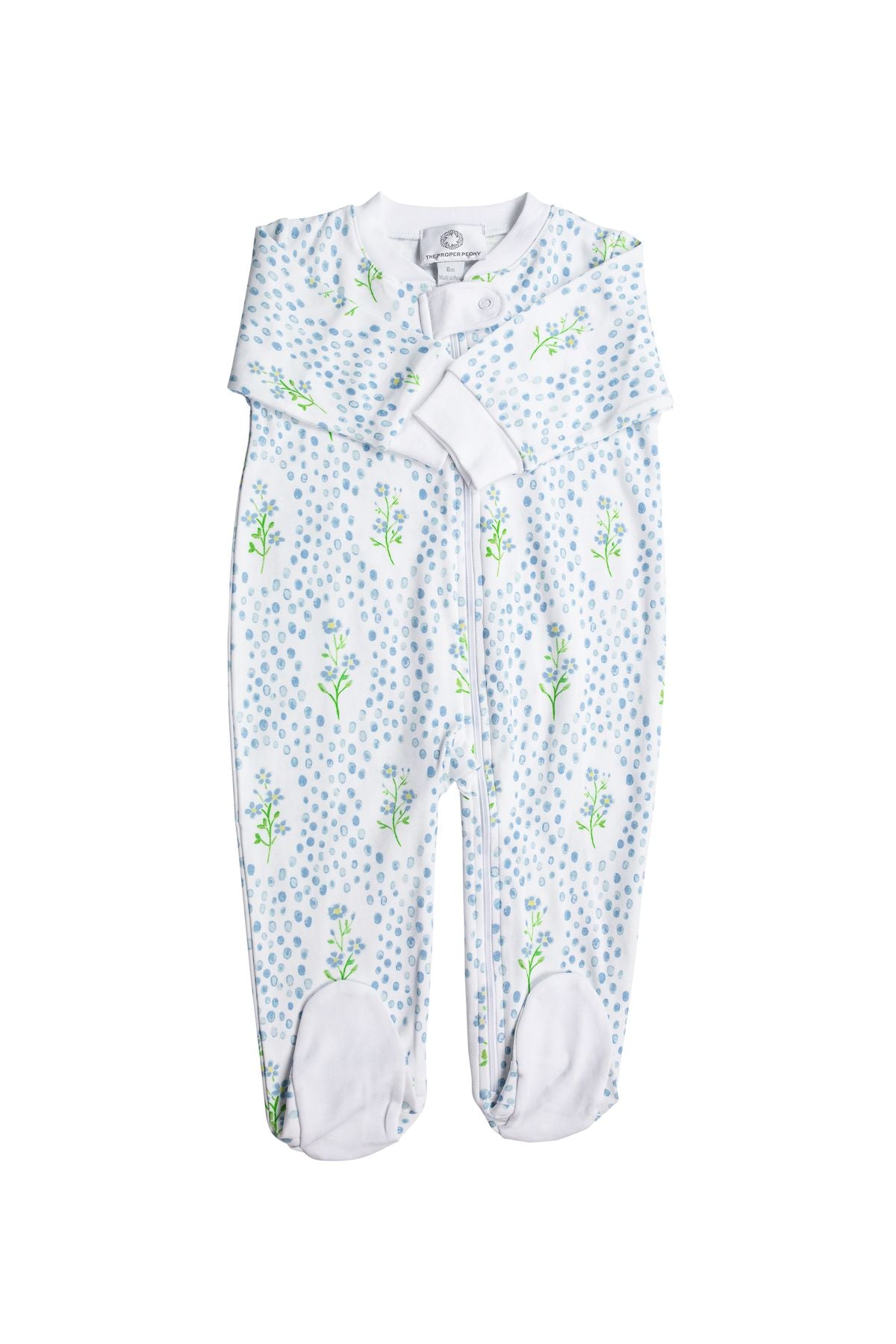 Forget Me Not Footed Zipper PJ