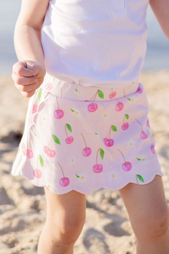 Cherry Blooms Scallop Skort