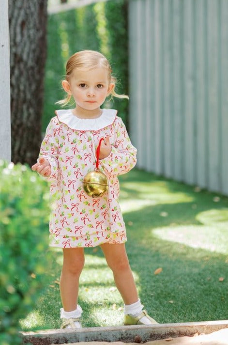 Holly Bows Girl Bloomer Set