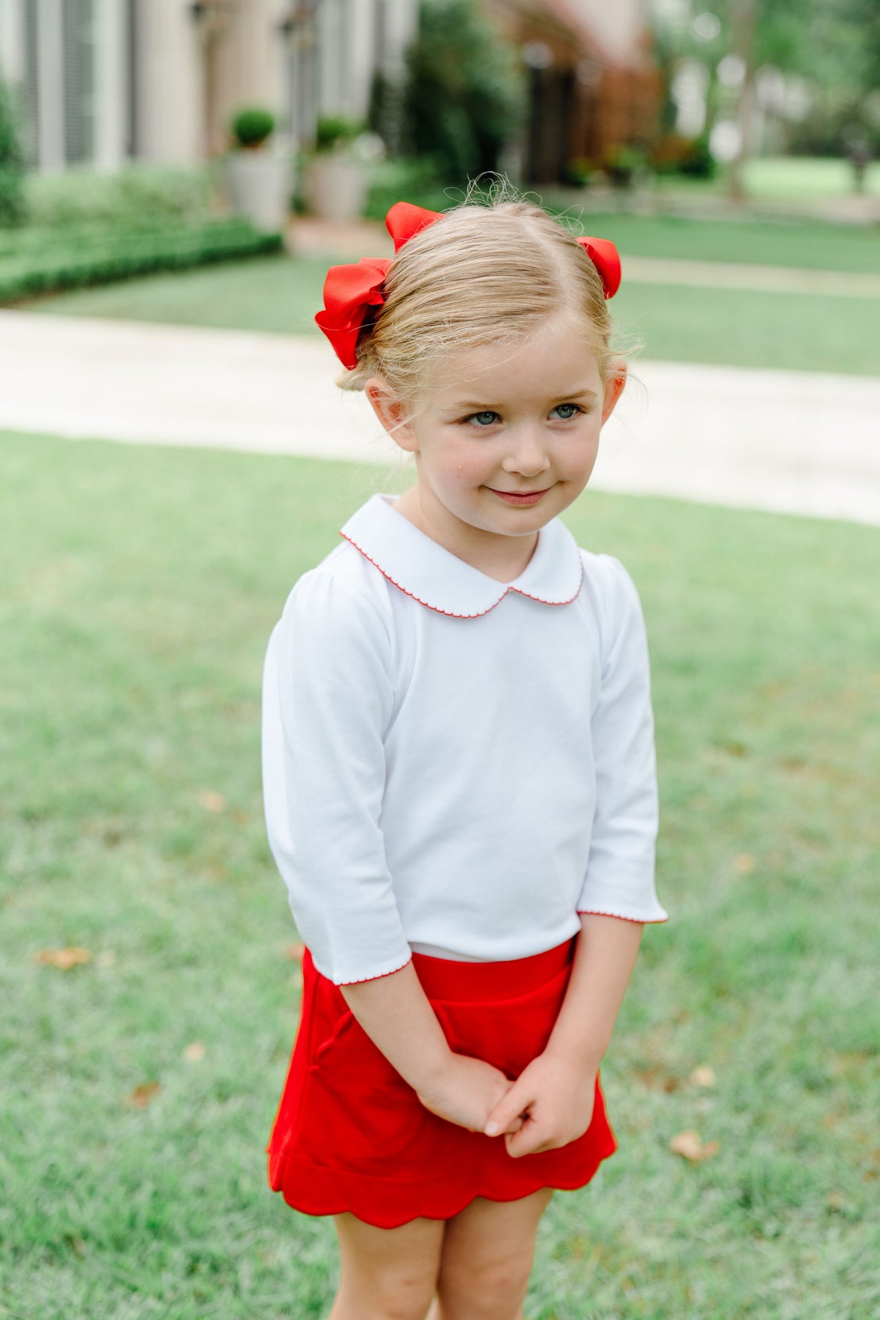 3/4 Sleeve Shirt with Red