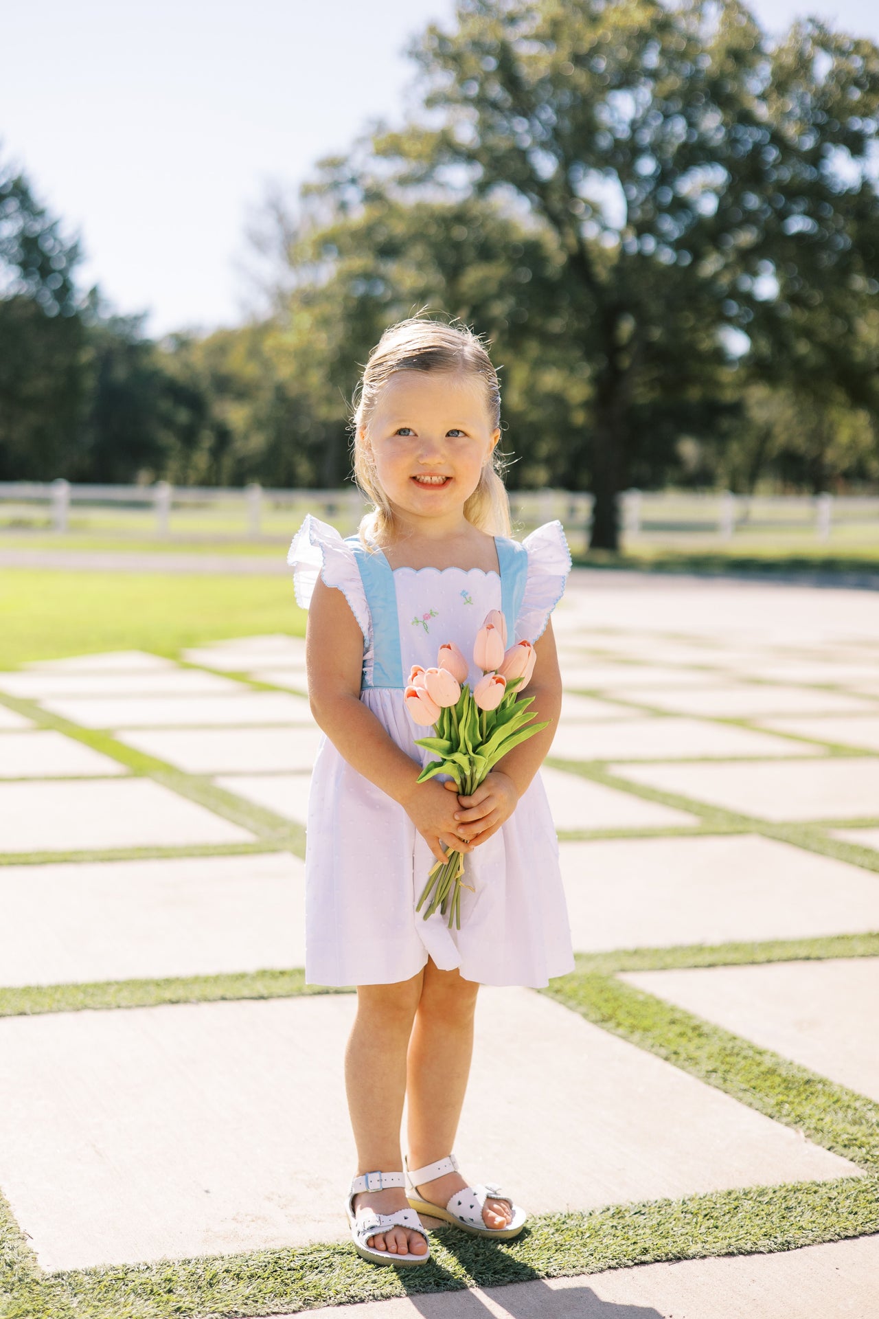 Posy White Swiss Pinafore