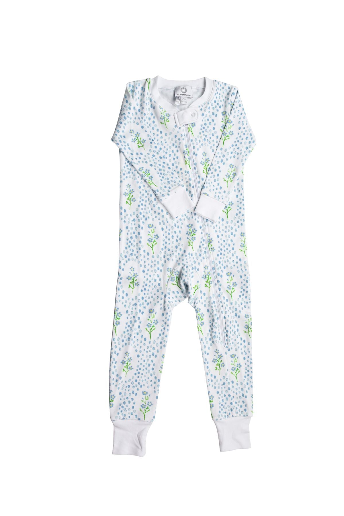 Forget Me Not Footed Zipper PJ